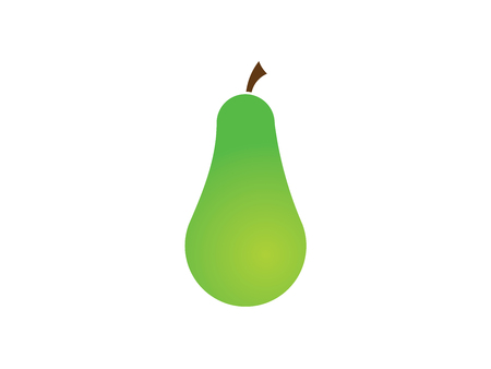 Pear green colored illustration isolated on white backgroundの写真素材