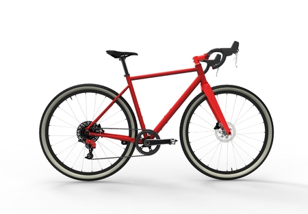 3D illustration of a modern high speed red sports race bicycleの写真素材
