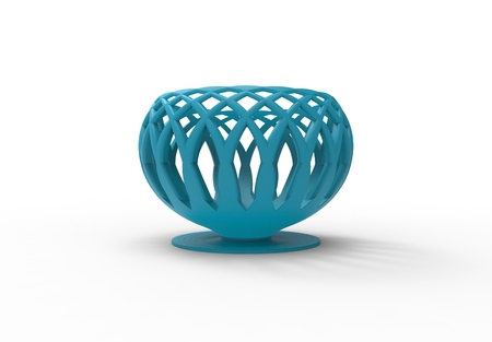 3D rendering 3D illustration of a light blue 3d printed complex shaped vaseの写真素材