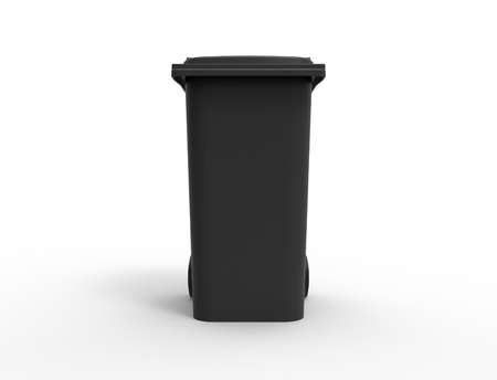 3D rendering of a consumer trash waste bin container.の写真素材