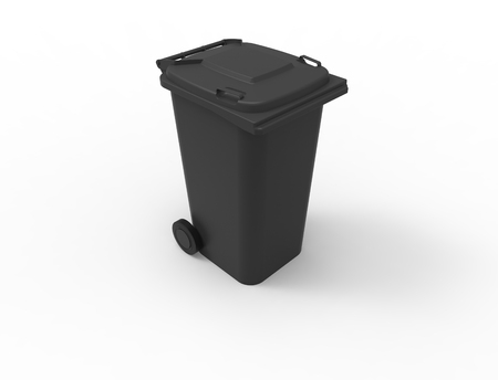 3D rendering of a consumer trash waste bin container.の写真素材