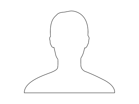 Default Profile avatar silhouette vector in black and white.のイラスト素材