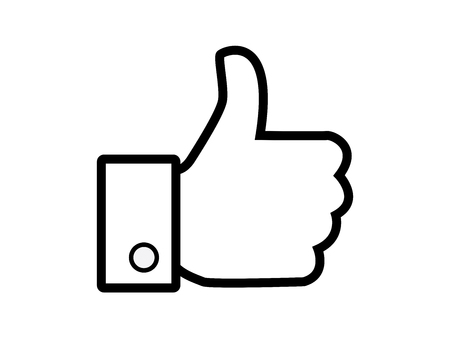 Thumb up line drawing vector isolated on white backgroundのイラスト素材
