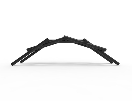Leonardo Da vinci self supporting bridge isolated in white backgroundの写真素材