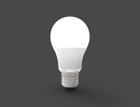 3D illustration of a LED light bulb in studio backgroundの写真素材