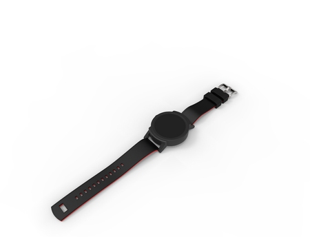 3D illustration of a smart watch in white studio background,の写真素材