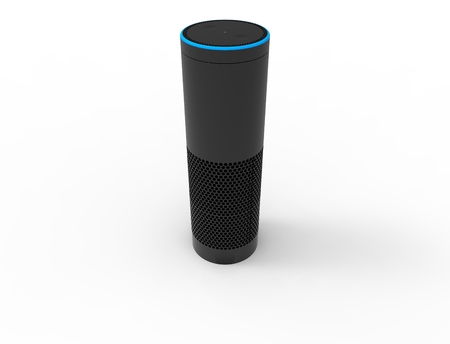 3D rendering of a virtual voice assistant isolated in white background.の写真素材