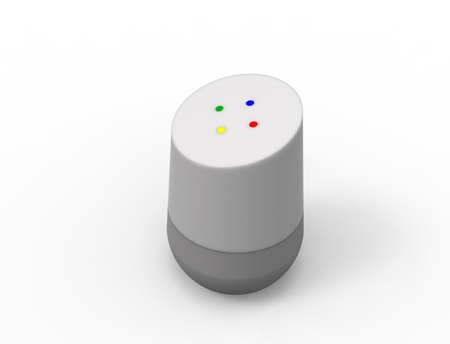3D rendering of a virtual voice assistant isolated in white background.の写真素材