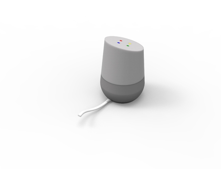 3D rendering of a virtual voice assistant isolated in white background.の写真素材