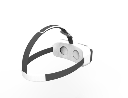 3D rendering of virtual reality glasses in white background.の写真素材