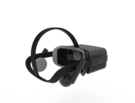 3D rendering of virtual reality glasses in white background.の写真素材