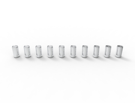 3D rendering of multiple soda cans isolated in white studio backgroundの写真素材