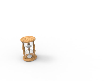 3D rendering of an hour glass isolated on white bacgkround
