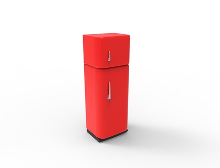 3d rendering of a refrigerator isolated on white studio background.の写真素材