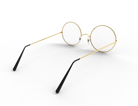 3d rendering of glasses isolated in white studio background.の写真素材