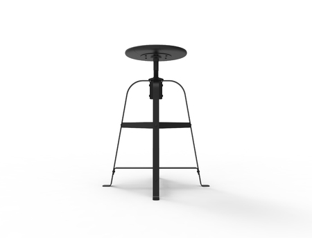 3d rendering of a collection of a black stool isolated in white background.の写真素材