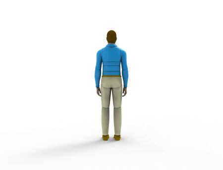 3d rendering of a male doll isolated in white studio backgroundの写真素材