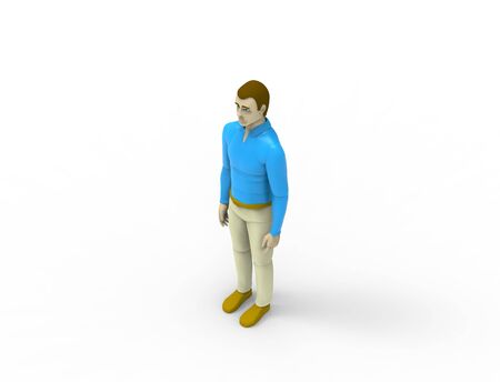 3d rendering of a male doll isolated in white studio backgroundの写真素材