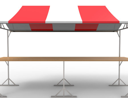 3d rendering of a market stall isolated in white studio background.の写真素材