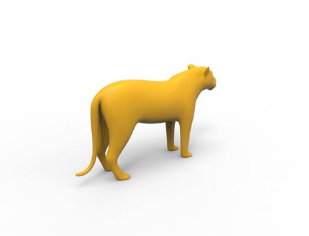 3d rendering of a female lion panther silhouette is insolation studio background.の写真素材