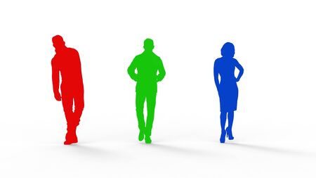 3d rendering of the silhouette of a person isolated in white studio background.の写真素材