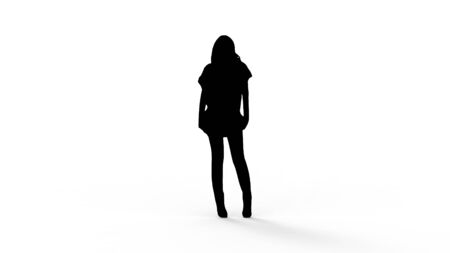 3d rendering of the silhouette of a person isolated in white studio background.の写真素材