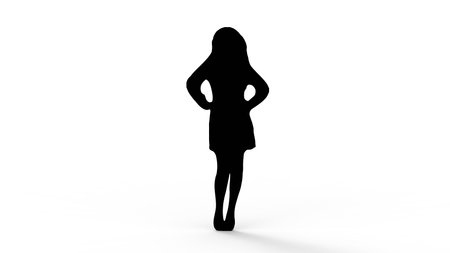 3d rendering of the silhouette of a person isolated in white studio background.の写真素材