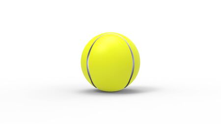 3d rendering animation of a tennisball flying through the air isolated in white backgroundの写真素材