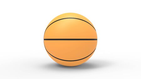 3d rendering of a basketball spinning and flying through the air isolated in white backgroundの写真素材