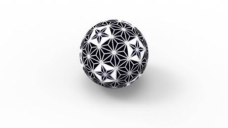 3d rendering of a decorative sphere isolated in white background.の写真素材