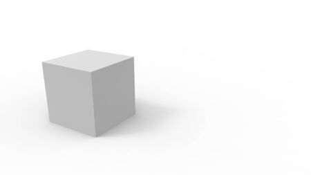 3d rendering of a cube isolated in white studio backgroundの写真素材