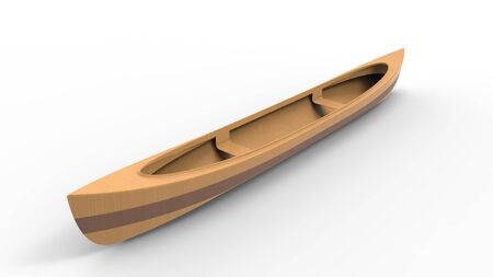 3d rendering of a canoe isolated in a white studio background.の写真素材