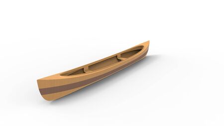 3d rendering of a canoe isolated in a white studio background.の写真素材