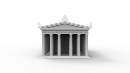 3d rendering of an white anchient greek temple isolated in white studio background.の写真素材