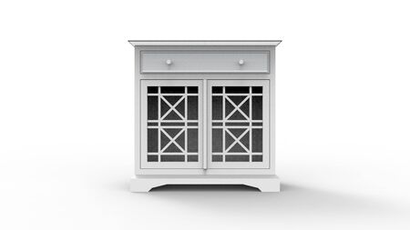 3d rendering of a small cabinet isolated in white studio backgroundの写真素材
