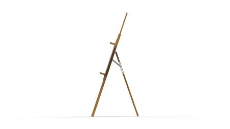 3d rendering animation of a painting easel in white studio backgroundの写真素材