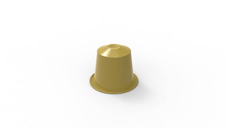 3d rendering of multiple colored aluminium coffee capsules different flavoursの写真素材
