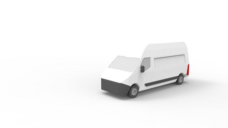 3d rendering of a utility van isolated in white studio backgroundの写真素材