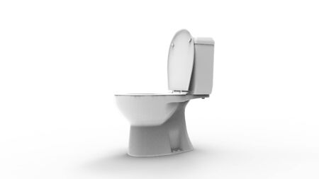 3d rendering of a toilet isolated in white studio background.の写真素材