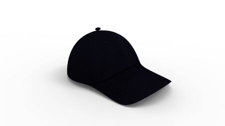 3d rendering of a baseball cap hat isolated in white studio backgroundの写真素材