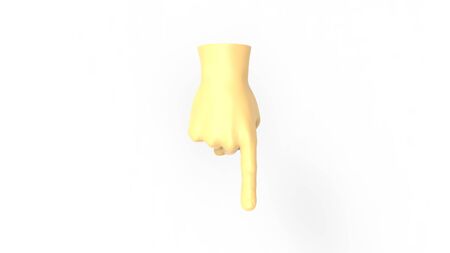 3d rendering of a pointing finger isolated in white studio backgroundの写真素材