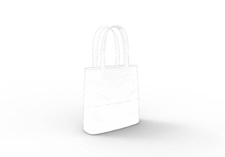 3d rendering of a womans shopping purse bag isolated in white studio backgroundの写真素材
