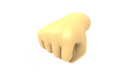 3D rendering of a human fist isolated in white studio backgroundの写真素材
