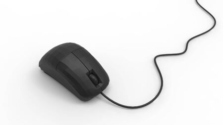 3D rendering of a computer model mouse isolated in white studio backgroundの写真素材