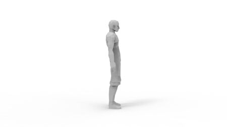 3D rendering of a digital human model isolated in white studio backgroundの写真素材