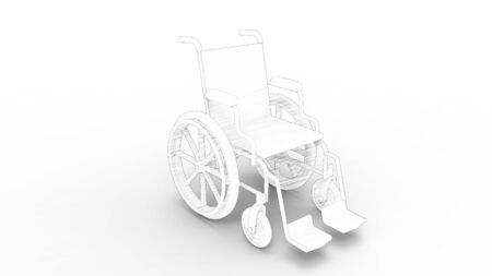 3d rendering of a computer generated model of a wheelchair isolated in white studio background.の写真素材