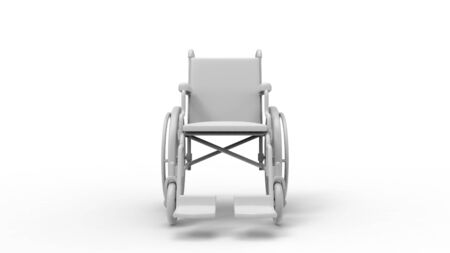 3d rendering of a computer generated model of a wheelchair isolated in white studio background.の写真素材