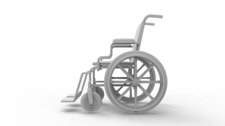 3d rendering of a computer generated model of a wheelchair isolated in white studio background.の写真素材