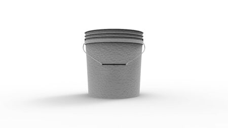 3D rendering of a industrial plastic bucket isolated in white backgroundの写真素材