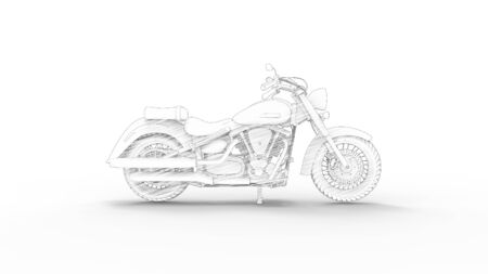 Motorcycle cruiser design sketch isolated in white studio backgroundの写真素材